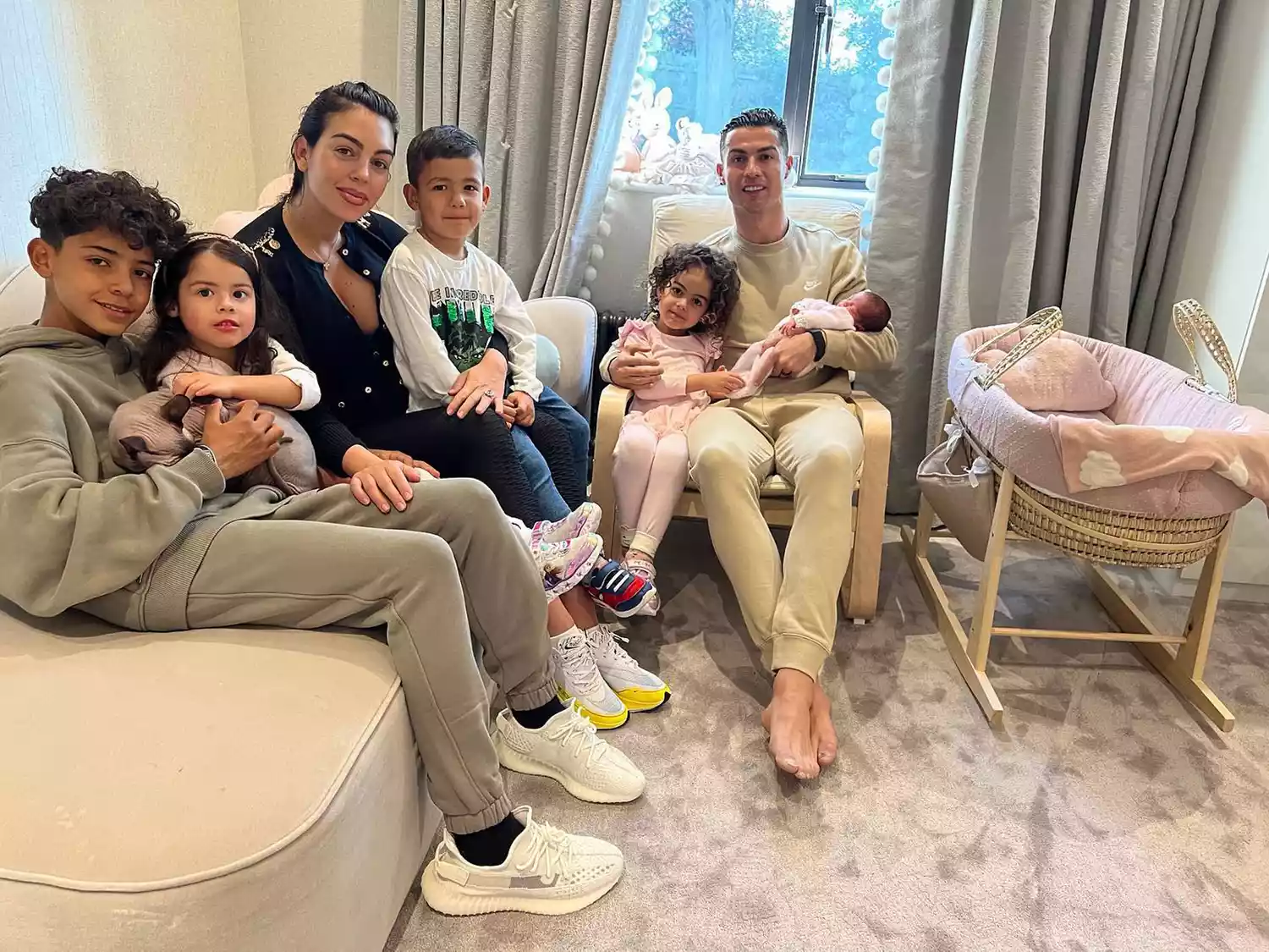 Cristiano Ronaldo, Georgina Rodriguez, and family