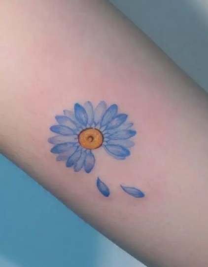 Blue Daisy Tattoo