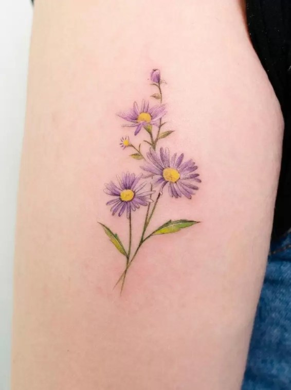 Purple Daisy Tattoo