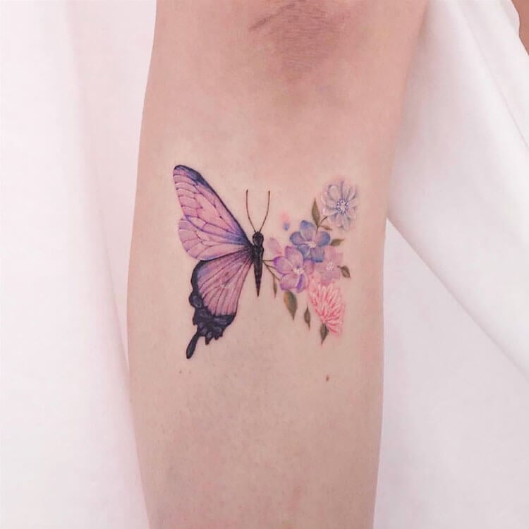 watercolor butterfly tattoo