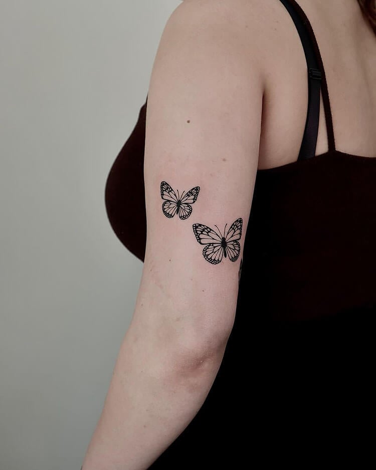 black ink butterfly tattoo