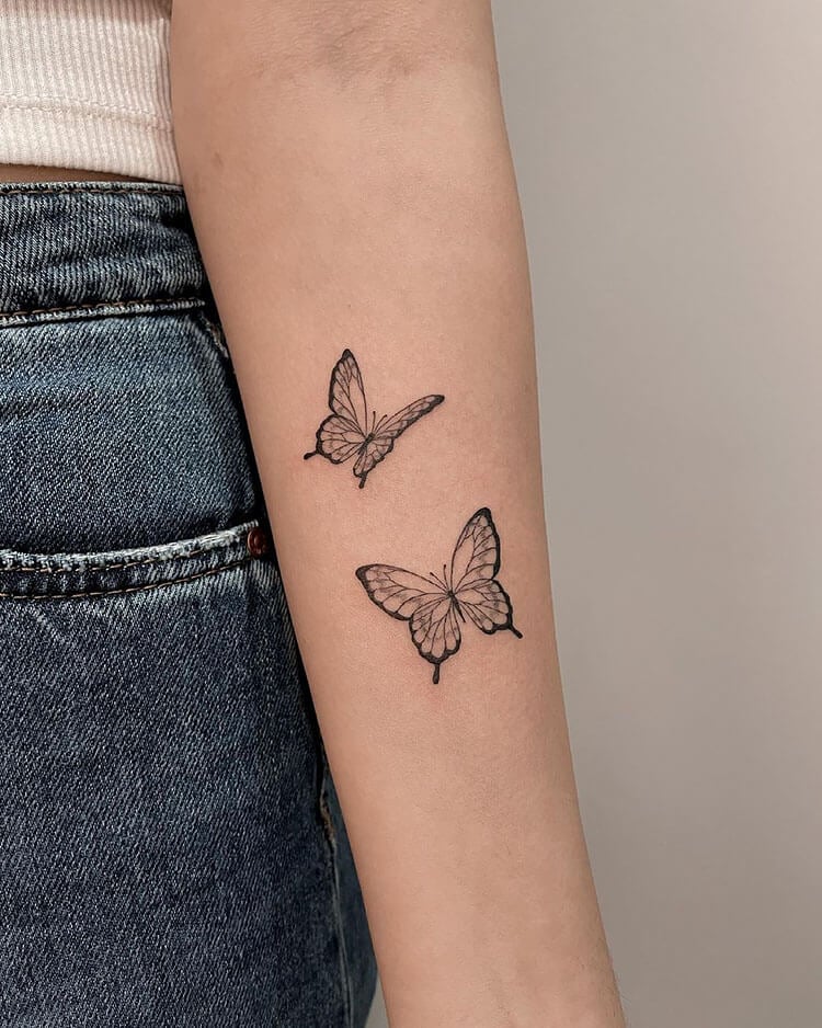 butterfly in motion tattoo