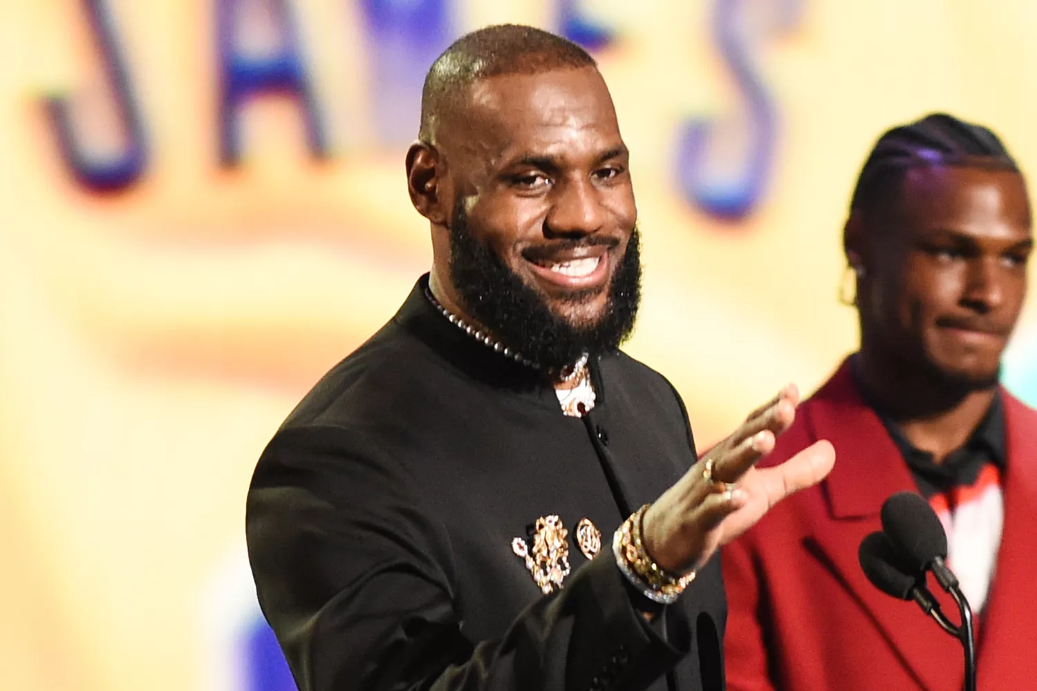 LeBron James speaks onstage at The 2023 ESPYS