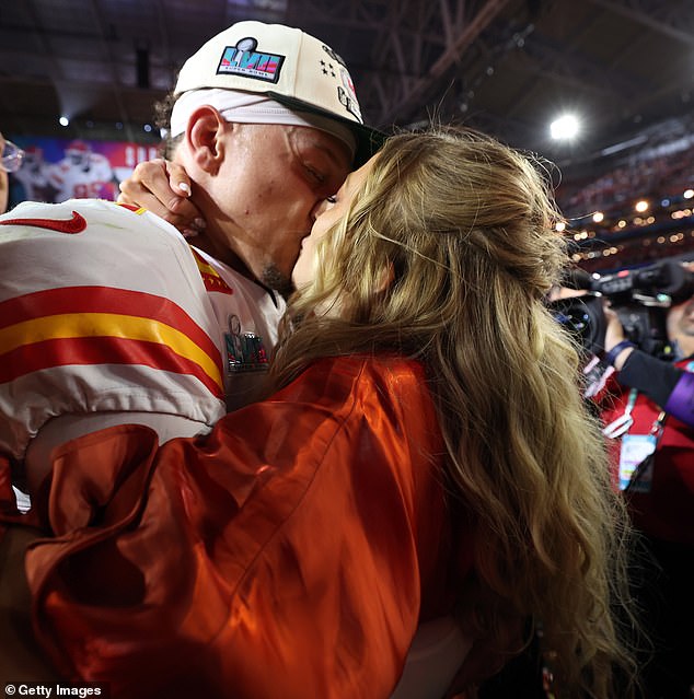 Brittany Mahomes' good luck kiss did the trick! MVP Patrick leads Chiefs to  victory in Super Bowl | Daily Mail Online