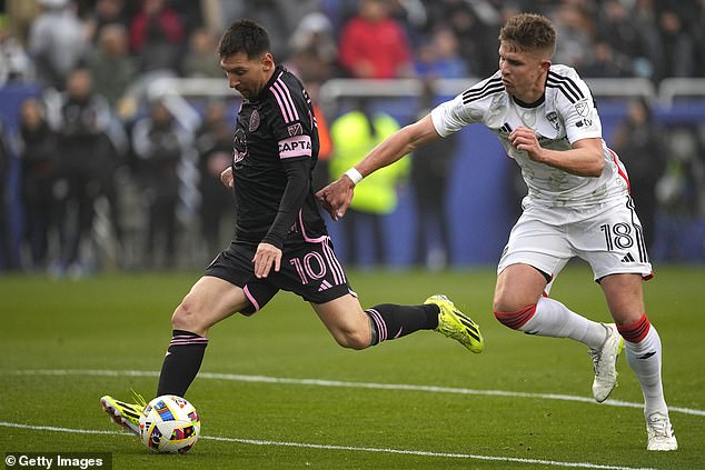 Messi came close on several occasions but was thwarted by Dallas goalie Maarten Paes