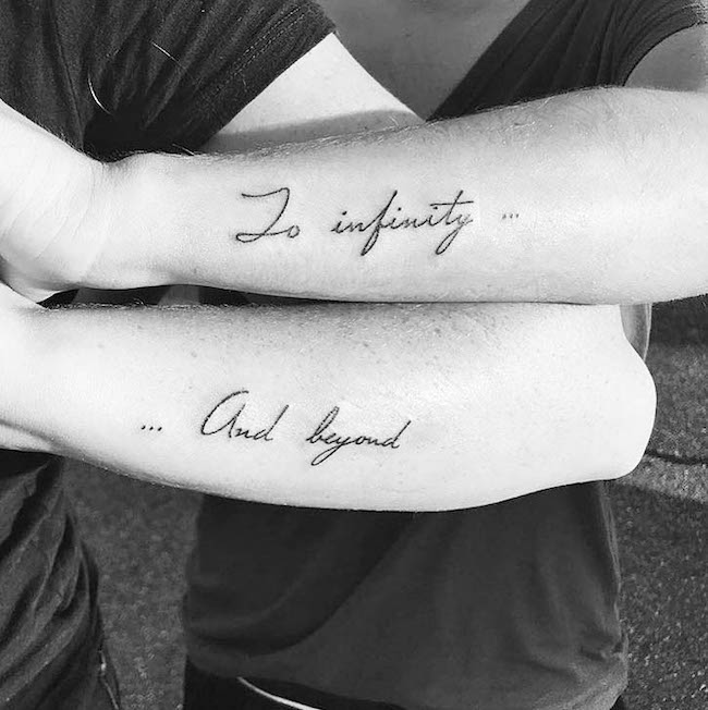 Matching BFF tattoos by @masqueradetattoo