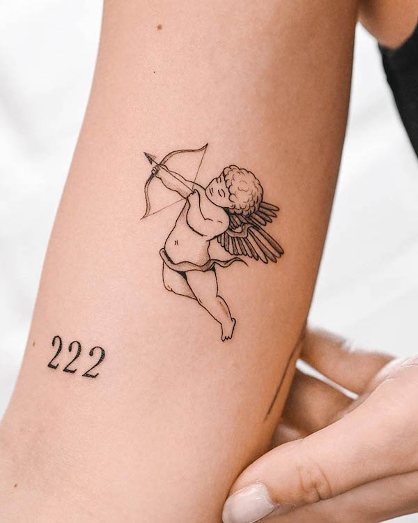 Small Cupid tattoo by @_nico