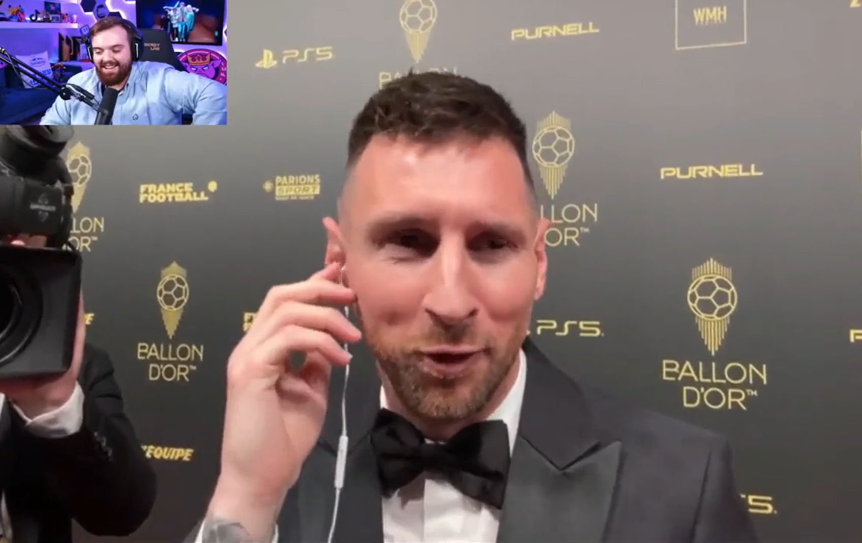 Lionel Messi jokingly calls streamer Ibai Llanos a 'son of a b****' live  from the Ballon d'Or red carpet | talkSPORT