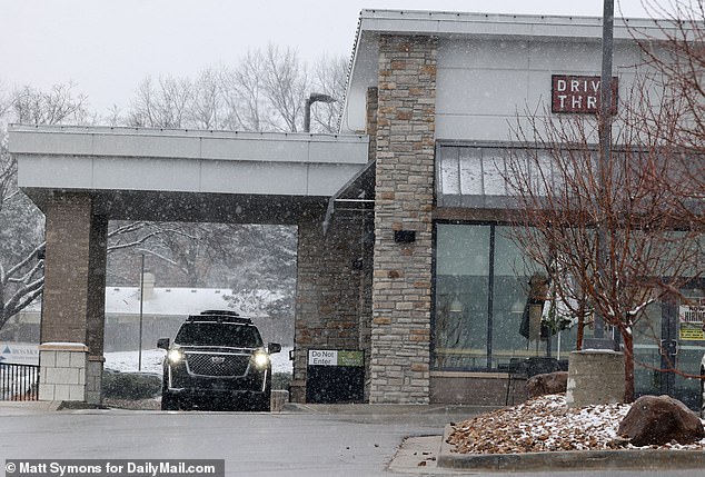 Travis opted to stay in his car and not braving the cold snowy weather outside. Travis will travel with the team to Los Angeles tomorrow for the weekend match up against the Chargers.