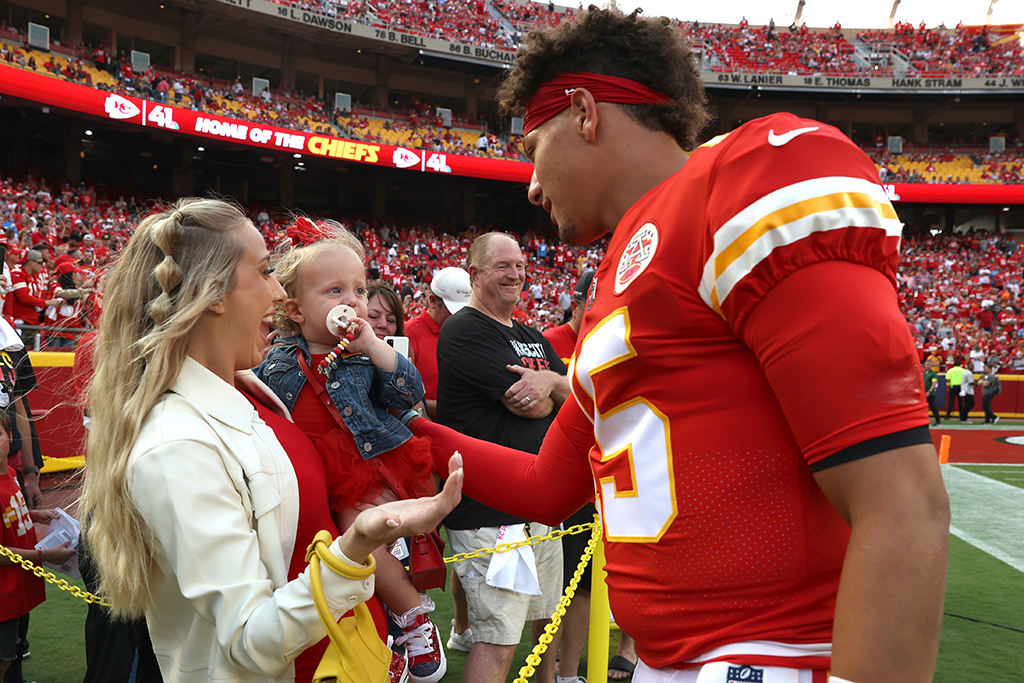 Brittany Mahomes Goes Fiery Red in Spiked Louboutins to KC Chiefs Game –  Footwear News
