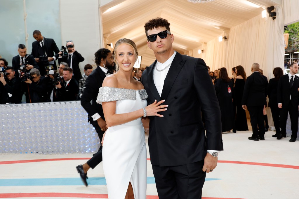 Brittany Mahomes and Patrick Mahomes at the Met Gala in May 2023.