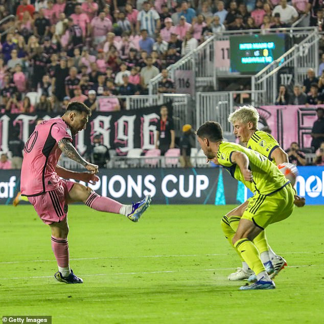 Lionel Messi silenced chants of 'Ronaldo, Ronaldo' when he scored just 14 seconds after they started