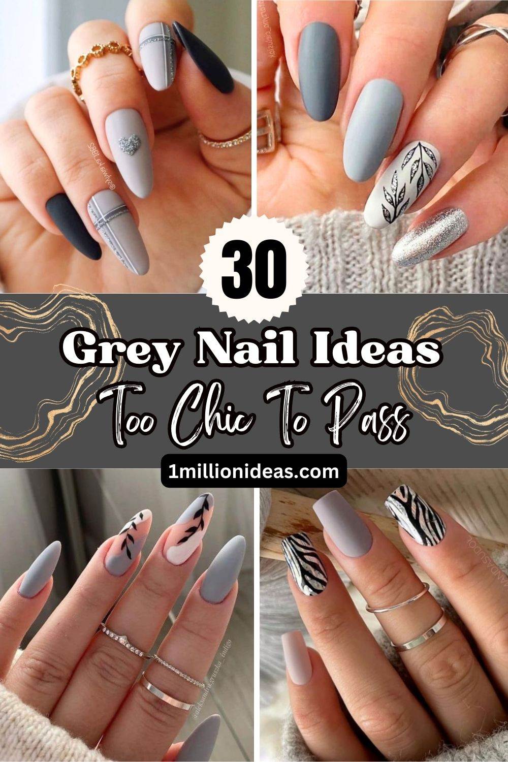 Be A Model: 30 Grey Nail Ideas Too Chic To Pass - 191