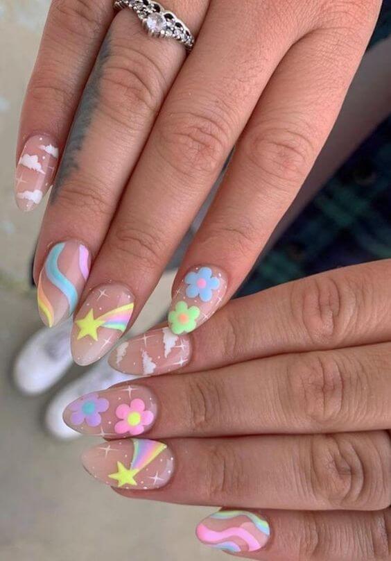 Hold The Sky In Your Hand With 34 Mesmerizing Star Nail Ideas - 233