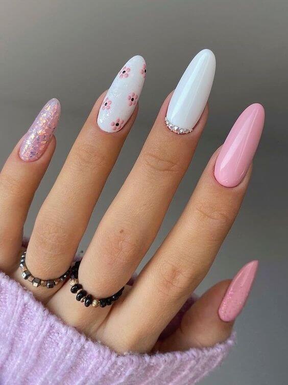 20 Pink And White Nails That You Want To Try - 92