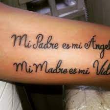 Tatuajes para Madres Hijos y Familia inscripcion Mi Padre es mi Angel mi Madre es mi Vida