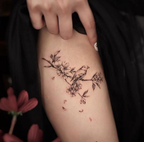 Cute Thigh Tattoos For Women