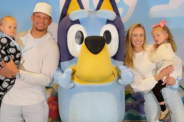 Patrick and Brittany Mahomes Take Kids Sterling and Bronze to Meet Bluey —  See the Sweet Photo!