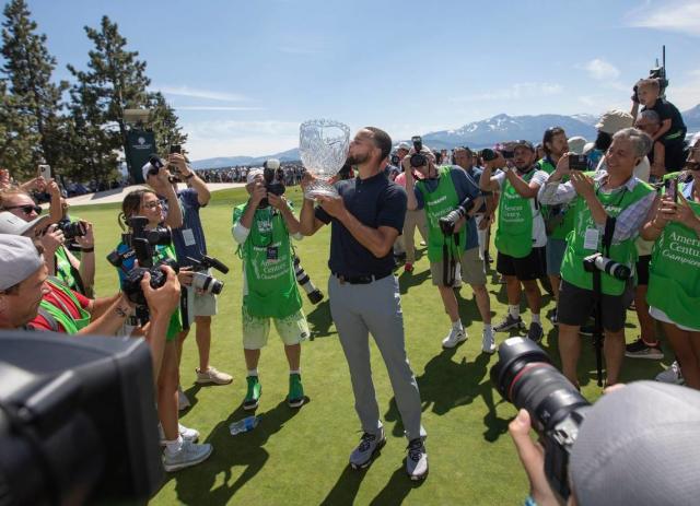 Stephen Curry hears the call of Sacramento Kings fans while winning Tahoe  golf tournament