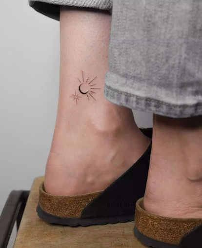 A hidden tattoo on an ankle.