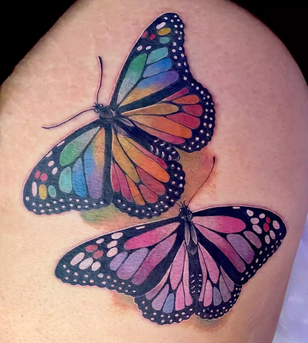 Colorful butterfly tattoos