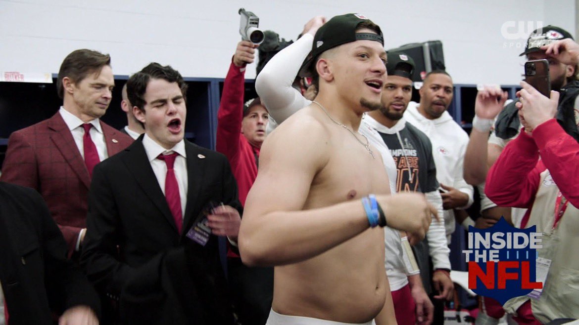 Mahomes went viral during the playoffs for having a bit of a belly