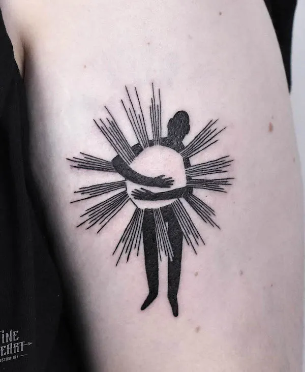 Embracing the sun concept tattoo by @szalaimimi
