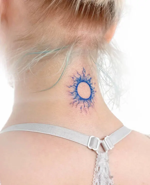The blue sun tattoo by @uzotattoo