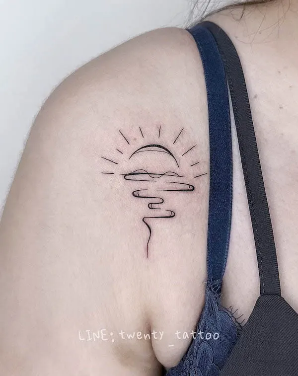 Simple sunrise tattoo by @twenty_tattoo