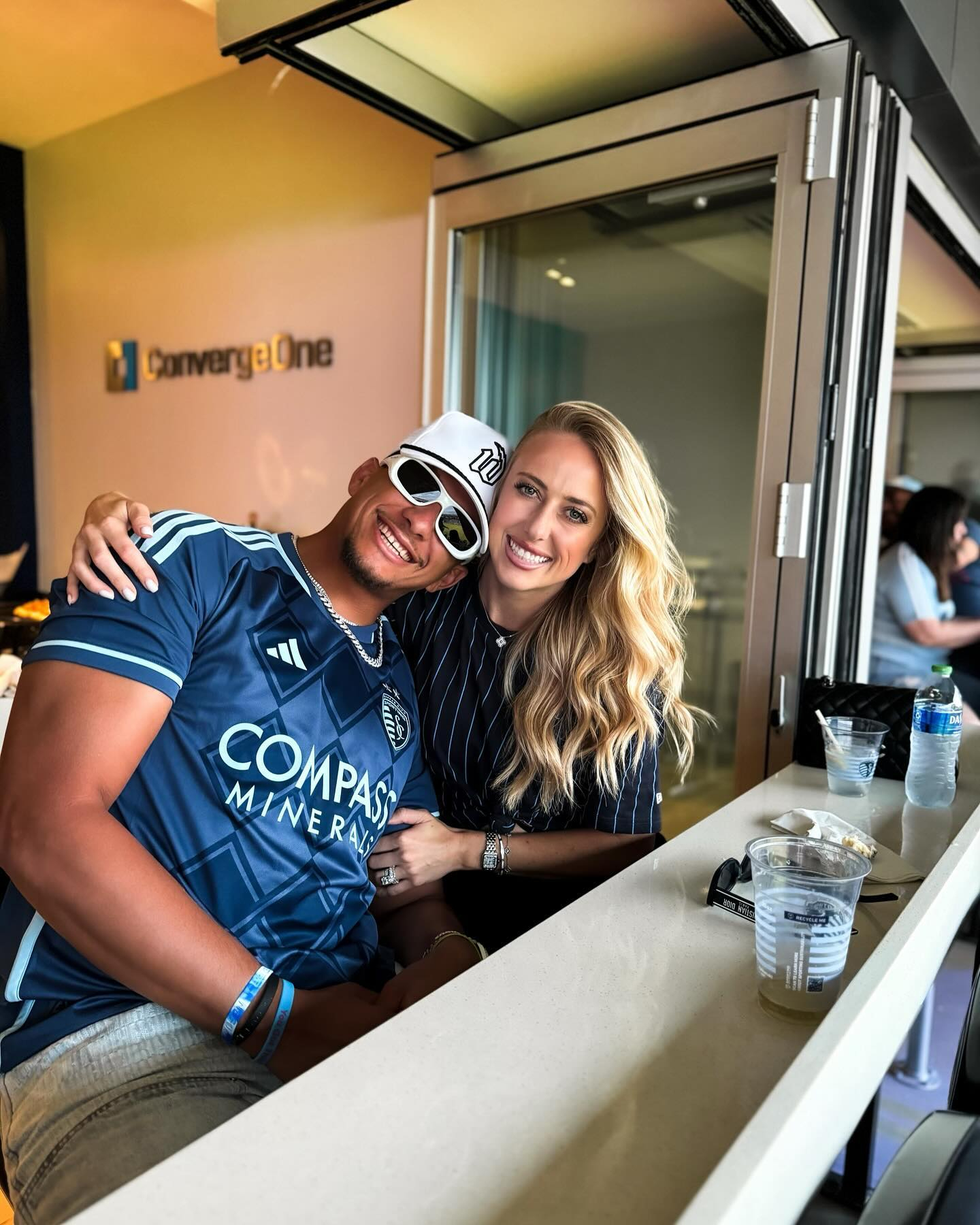 Patrick and Brittany donned matching blue jerseys for a Sporting Kansas City game as the local team beat Seattle Sounders FC 2-1