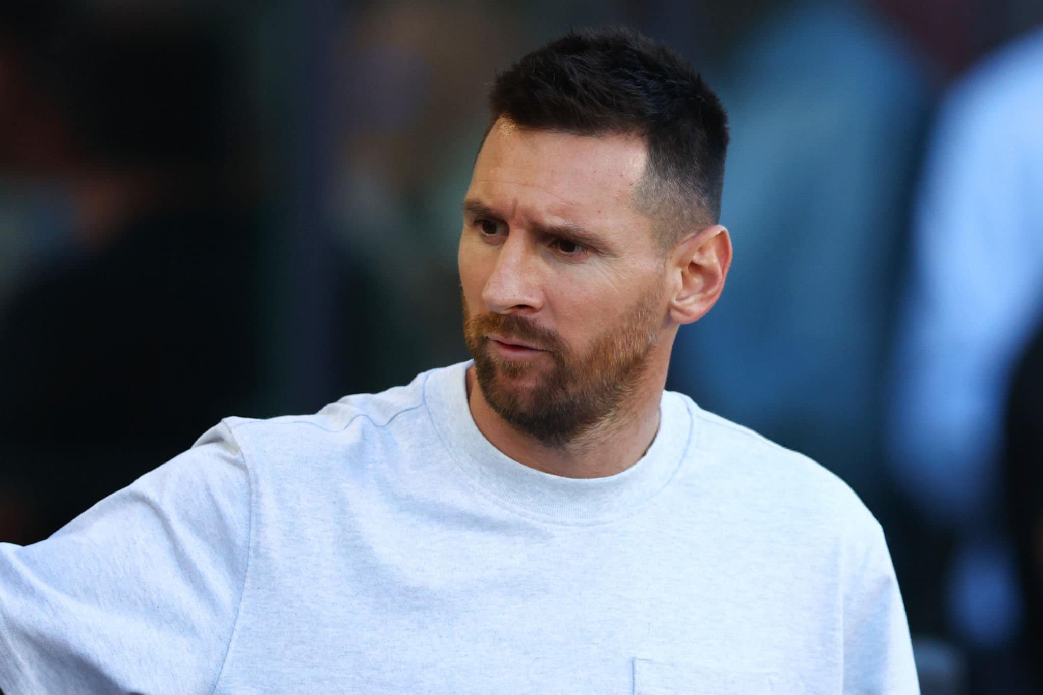 SAD NEWS Lionel Messi and his family went to Chase Stadium to watch the match between Inter Miami and Toronto FC with his right foot wearing an 'orthopedic shoe'