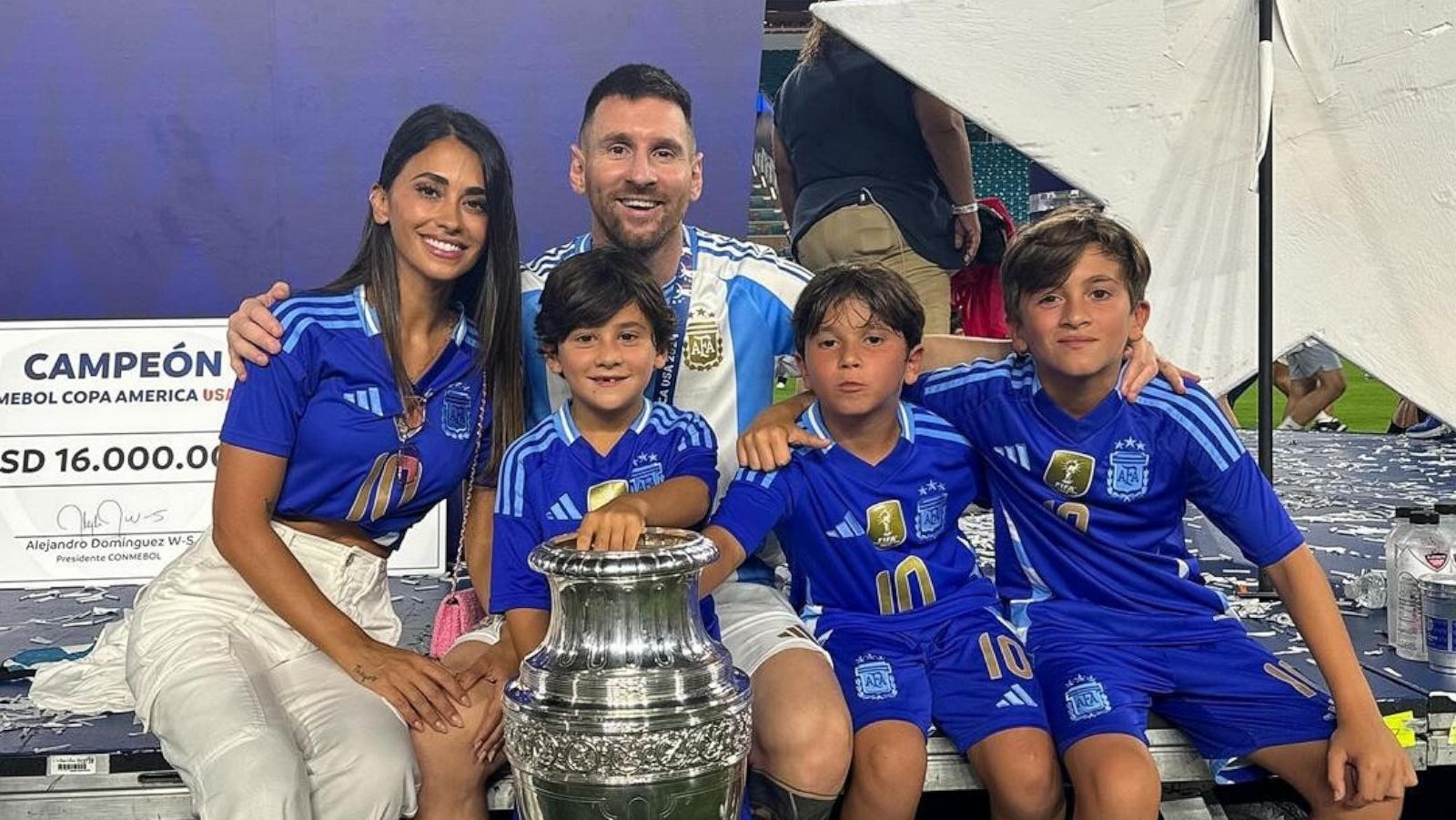 Messi happily shared the moment with his wife and children and the Copa America 2024 silver trophy – Knowingdaily