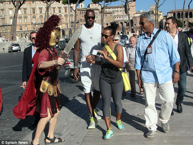 Fancy seeing you here: They fully immersed themselves in the historical surroundings, even greeting a dressed up soldier