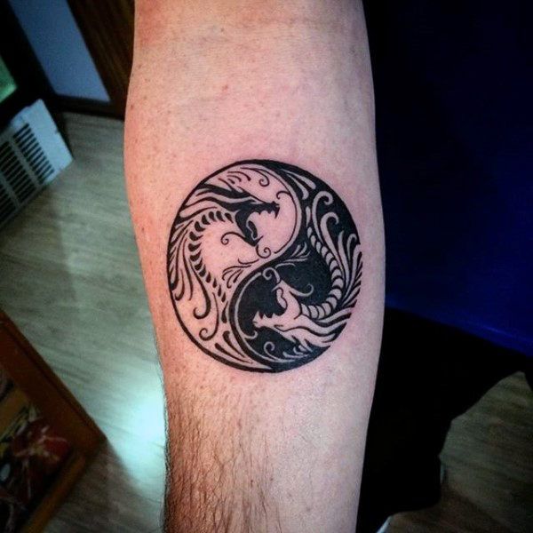 60 Yin Yang Tattoos for Men - Contrasting Chinese Designs