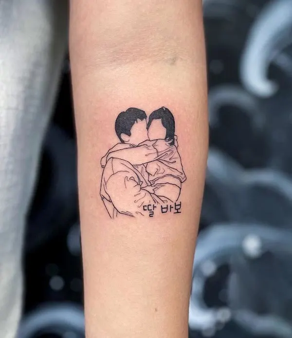 Hugs - heartwarming father daughter  tattoo by @tattoojinnie