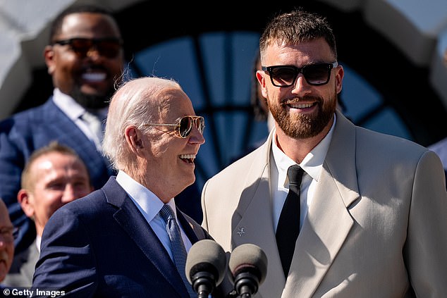 Tight end Travis Kelce joked about 'getting tased' after US President Joe Biden's remarks