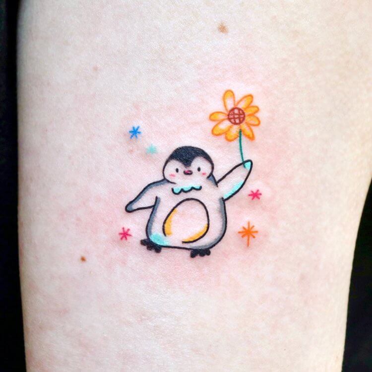 Penguin Doodle Tattoo