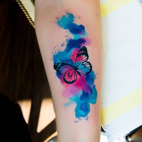 Explore 25 Unique Watercolor Butterfly Tattoo Ideas for 2024: Stunning Designs for Women – Arm, Back, and Hand Styles