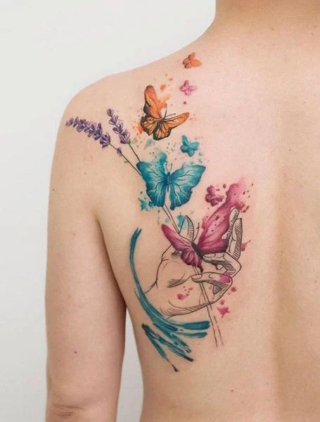 Explore 25 Unique Watercolor Butterfly Tattoo Ideas for 2024: Stunning Designs for Women – Arm, Back, and Hand Styles