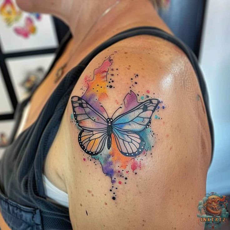 Explore 25 Unique Watercolor Butterfly Tattoo Ideas for 2024: Stunning Designs for Women – Arm, Back, and Hand Styles