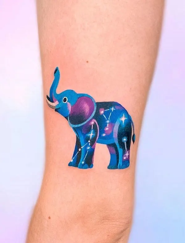 Cosmic elephant tattoo by @_ferfy