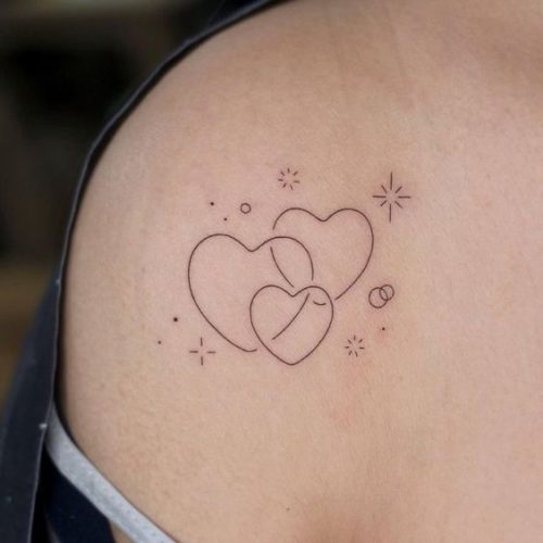 18 Three Hearts Tattoo Ideas for 2024