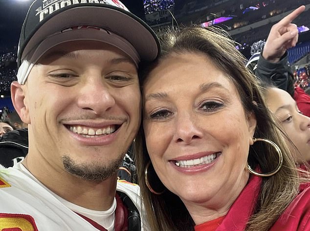 Patrick Mahomes Jr. is pictured alongside his mother, 48-year-old Randi Mahomes