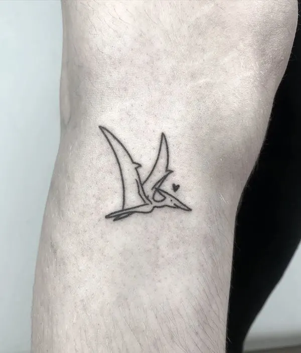 Sending love _ small pterodactyl arm tattoo by @nein666_tattoo