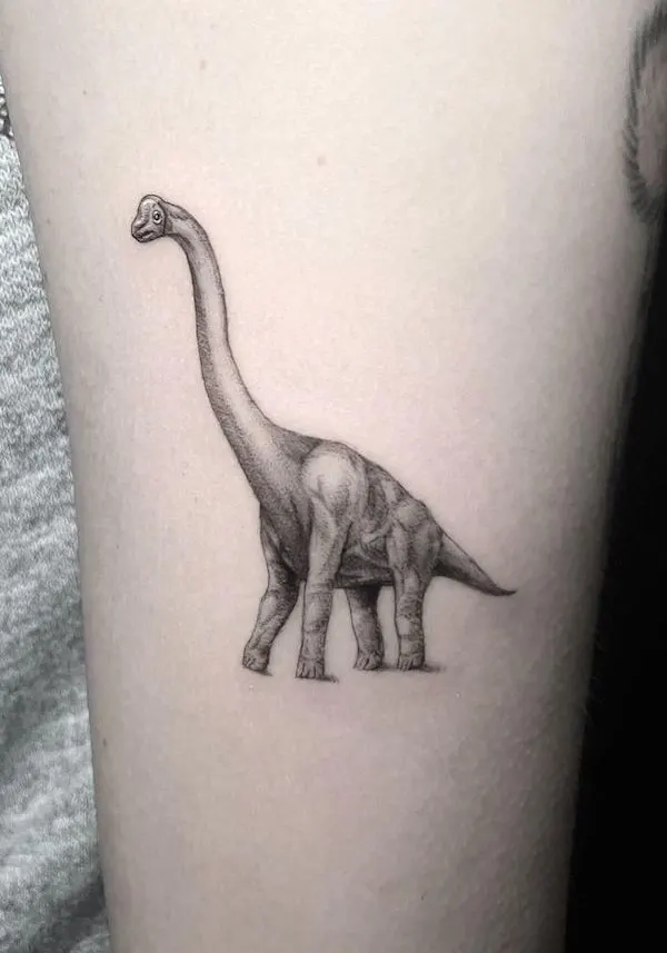 Realism brontosaurus tattoo by @skylerespinoza