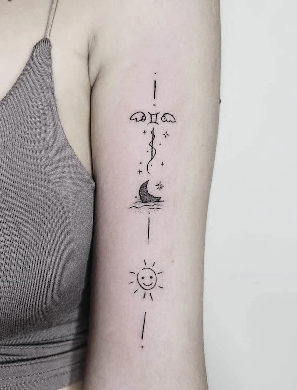 Symbolic upper arm tattoo by @tattoo_june0118