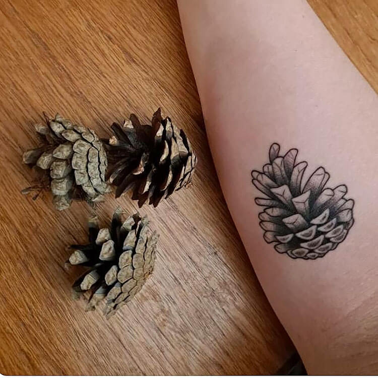 tattoo with real pinecones