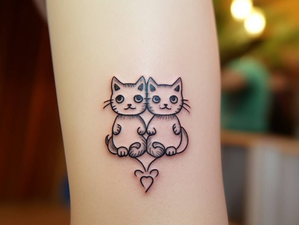 two cats tattoo