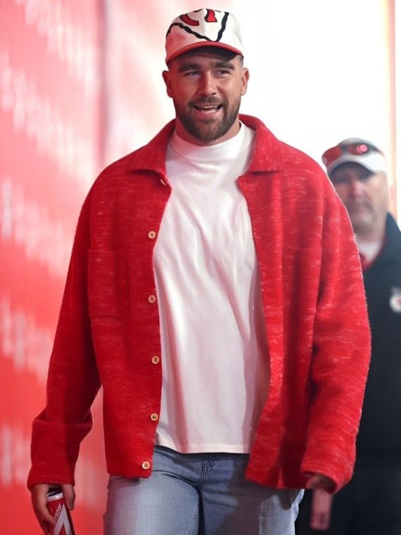 Travis Kelce Chiefs Game Red Cardigan