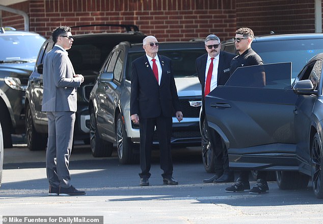 One week on made his way to Henderson, Texas, for his grandad's funeral Monday afternoon